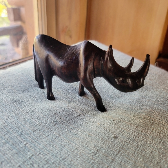 Vintage Wooden Rhino - Picture 8 of 9